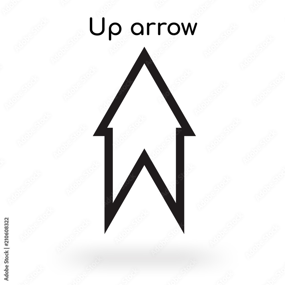 Fototapeta premium Up arrow icon vector sign and symbol isolated on white background, Up arrow logo concept