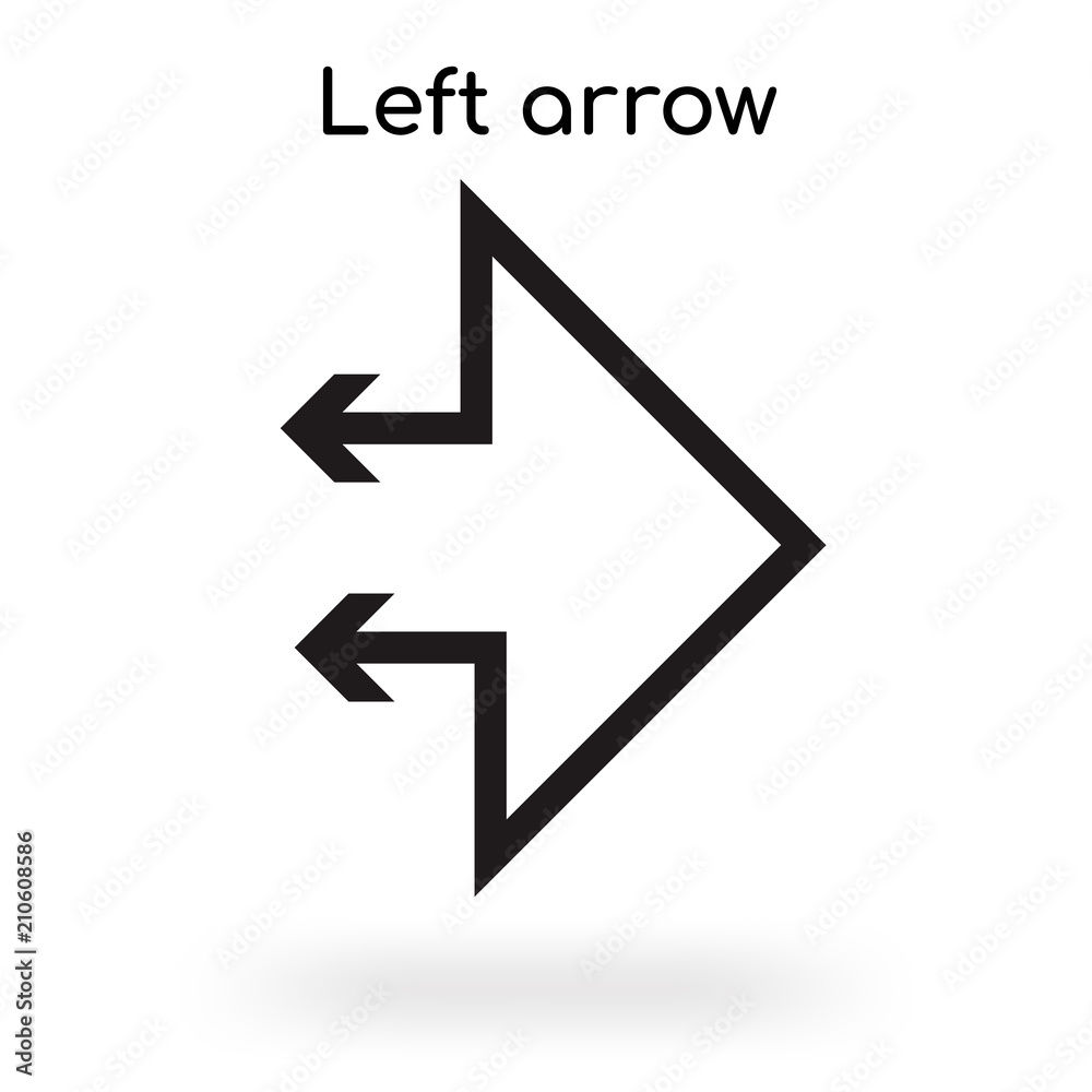 Left arrow icon vector sign and symbol isolated on white background, Left arrow logo concept Left arrow icon vector sign and symbol isolated on white background, Left arrow logo concept