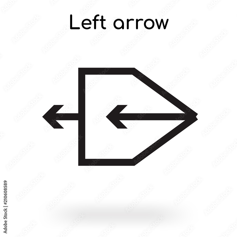 Left arrow icon vector sign and symbol isolated on white background, Left arrow logo concept Left arrow icon vector sign and symbol isolated on white background, Left arrow logo concept