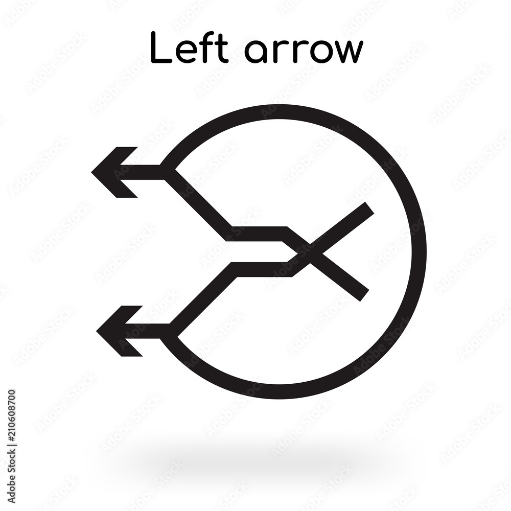 Left arrow icon vector sign and symbol isolated on white background, Left arrow logo concept Left arrow icon vector sign and symbol isolated on white background, Left arrow logo concept