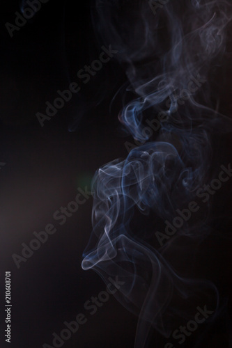 Smoke on a black background.