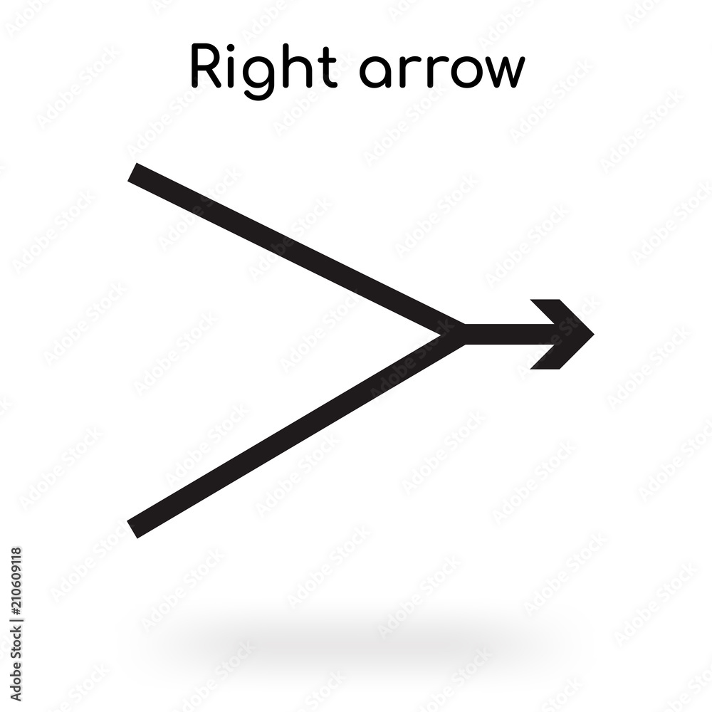 Right arrow icon vector sign and symbol isolated on white background, Right arrow logo concept Right arrow icon vector sign and symbol isolated on white background, Right arrow logo concept