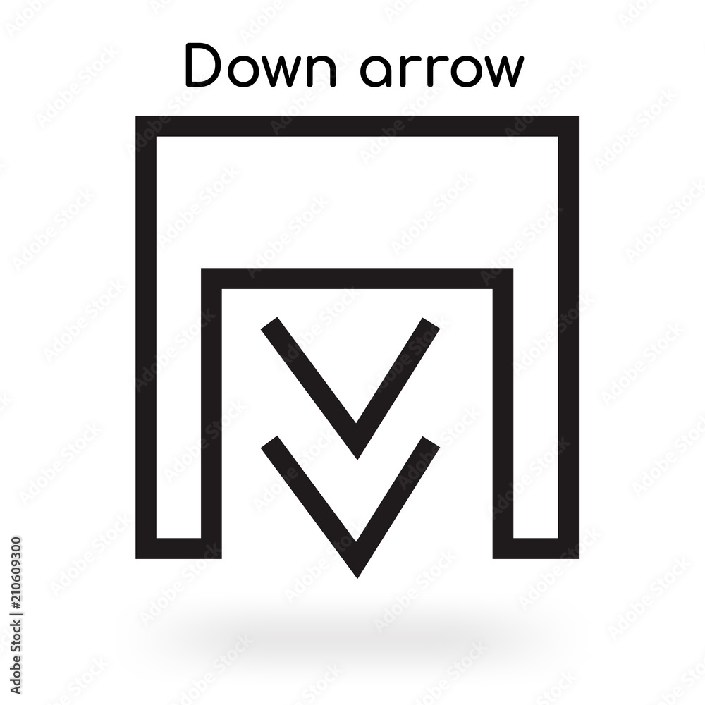Down arrow icon vector sign and symbol isolated on white background, Down arrow logo concept Down arrow icon vector sign and symbol isolated on white background, Down arrow logo concept