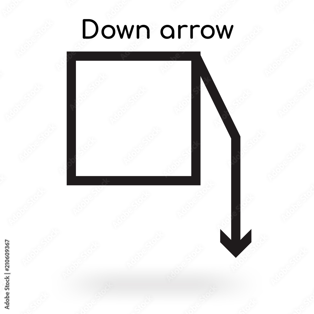 Down arrow icon vector sign and symbol isolated on white background, Down arrow logo concept Down arrow icon vector sign and symbol isolated on white background, Down arrow logo concept