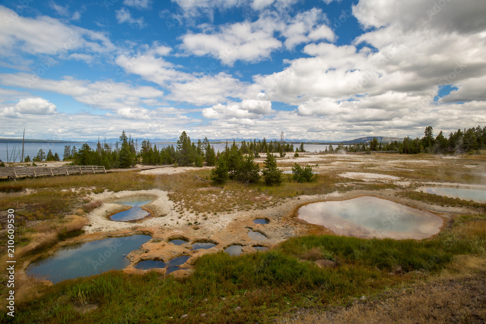 West Thumb Geyser Basin in Yellowstone National Park West Thumb Geyser Basin in Yellowstone National Park