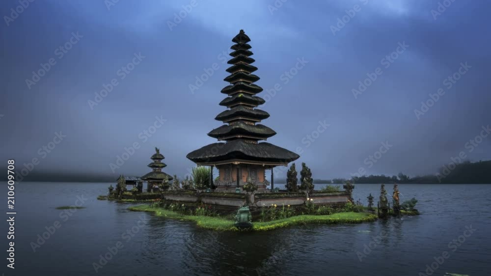 hyper lapse Ulun Danu Beratan Temple and Beratan Lake , Bali hyper lapse Ulun Danu Beratan Temple and Beratan Lake , Bali