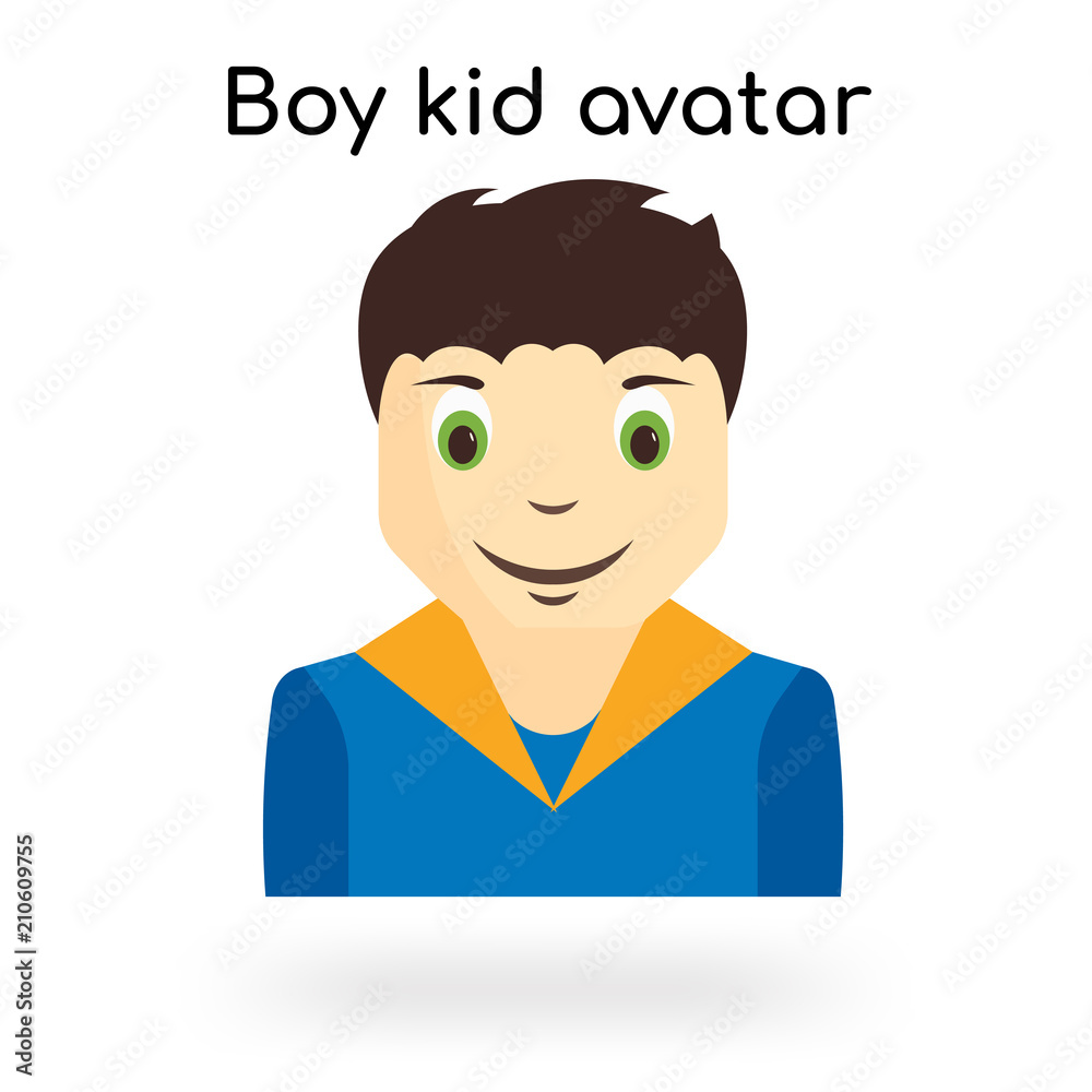 Boy kid avatar icon vector sign and symbol isolated on white background, Boy kid avatar logo concept Boy kid avatar icon vector sign and symbol isolated on white background, Boy kid avatar logo concept