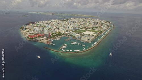 Stunning aerial of Male island, tropical island - Male city, Maldives Island