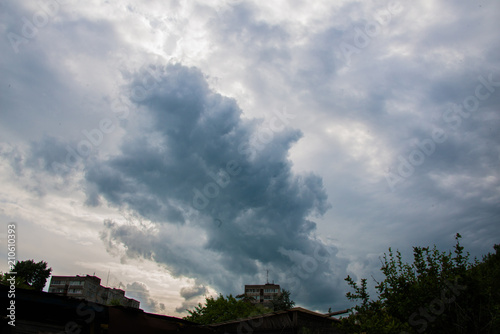 Dramatic sky with stormy clouds