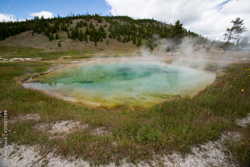 Biscuit basin in Yellowstone National Park Biscuit basin in Yellowstone National Park