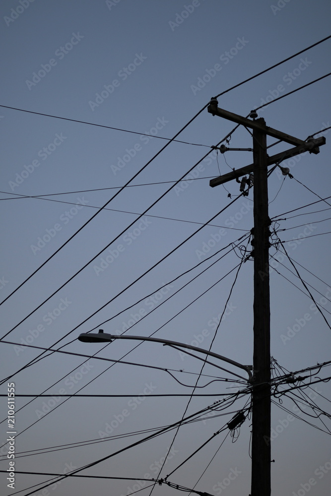 Power pole silhouette Power pole silhouette