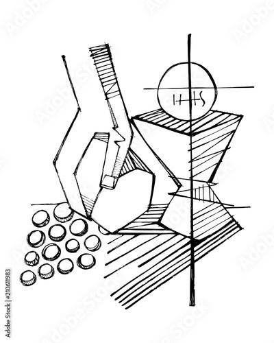 Religious Christian Eucharist symbols