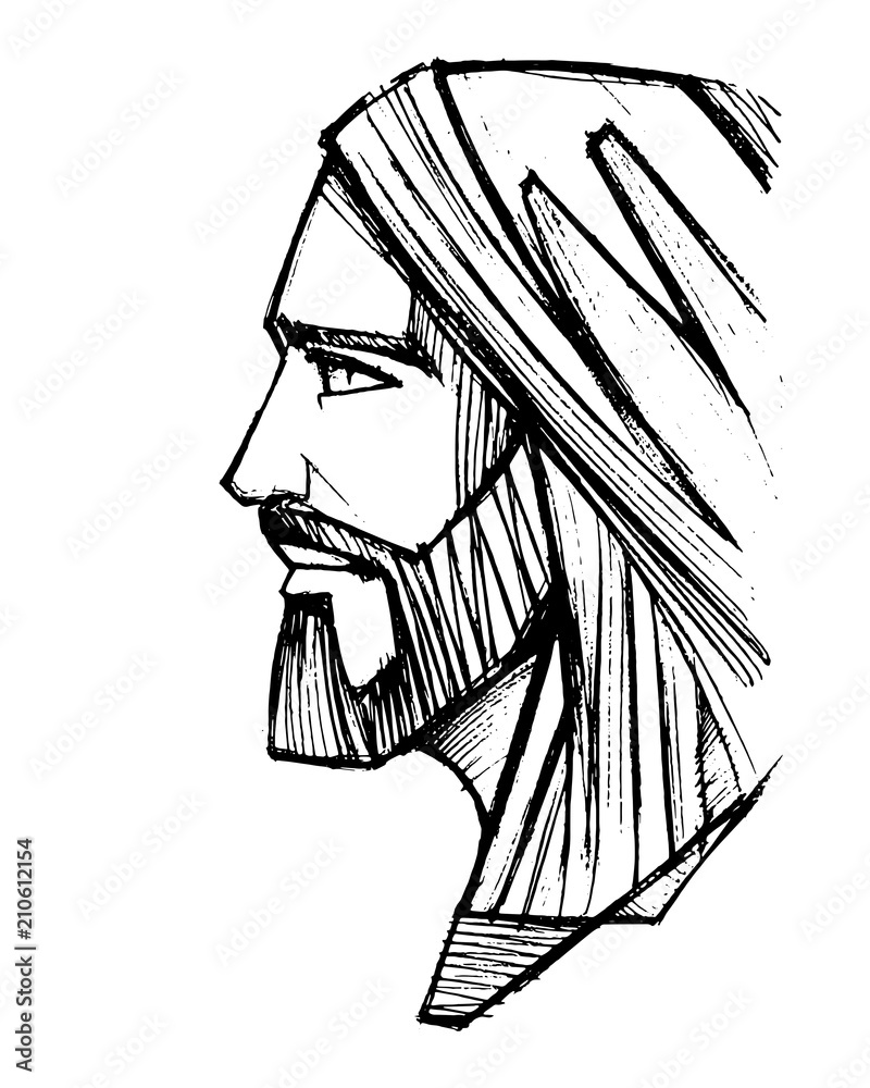 Jesus Christ Face pencil illustration Stock Vector Adobe Stock