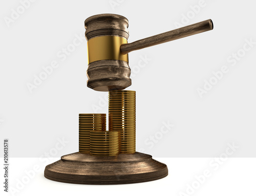 money cash coins wooden jud...
