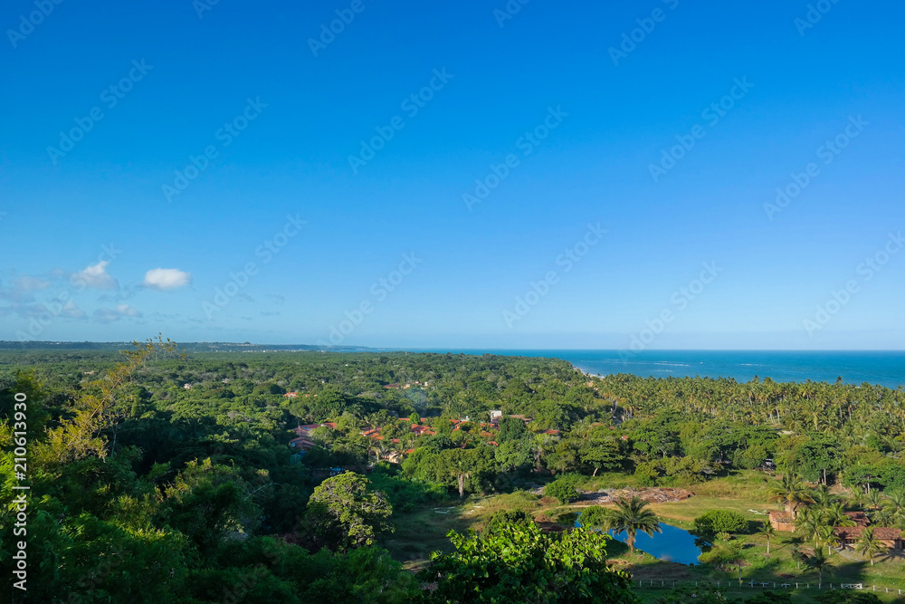 Trees, sea, horizon and beautiful landscape - Arraial d'Ajuda view - Porto Seguro - Bahia - Brazil