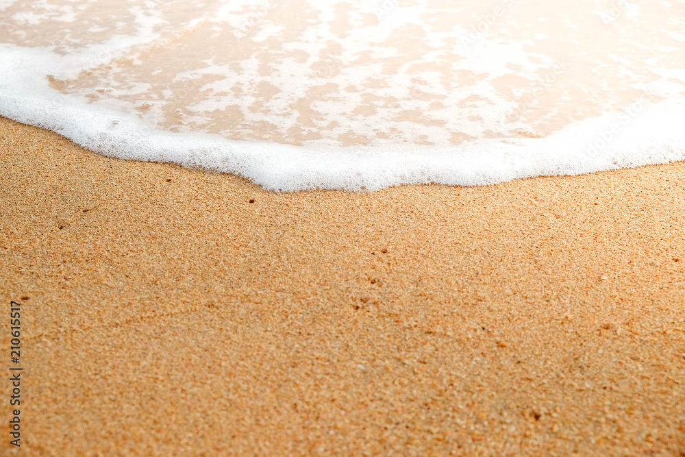Soft ocean wave on sandy beach. Soft ocean wave on sandy beach.