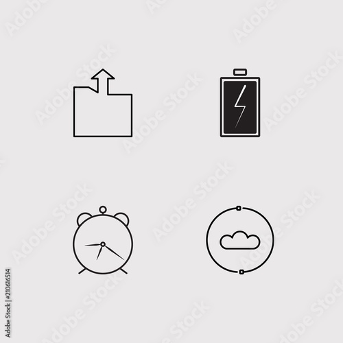 Web simple linear icons set. Outlined vector icons