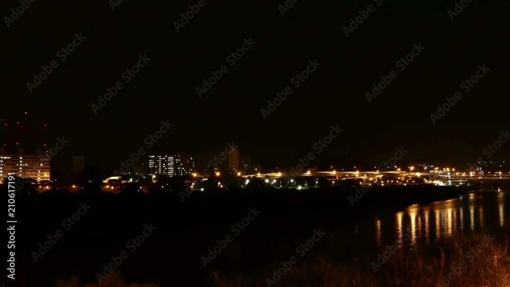 Electrical storm over cityscape at night Electrical storm over cityscape at night