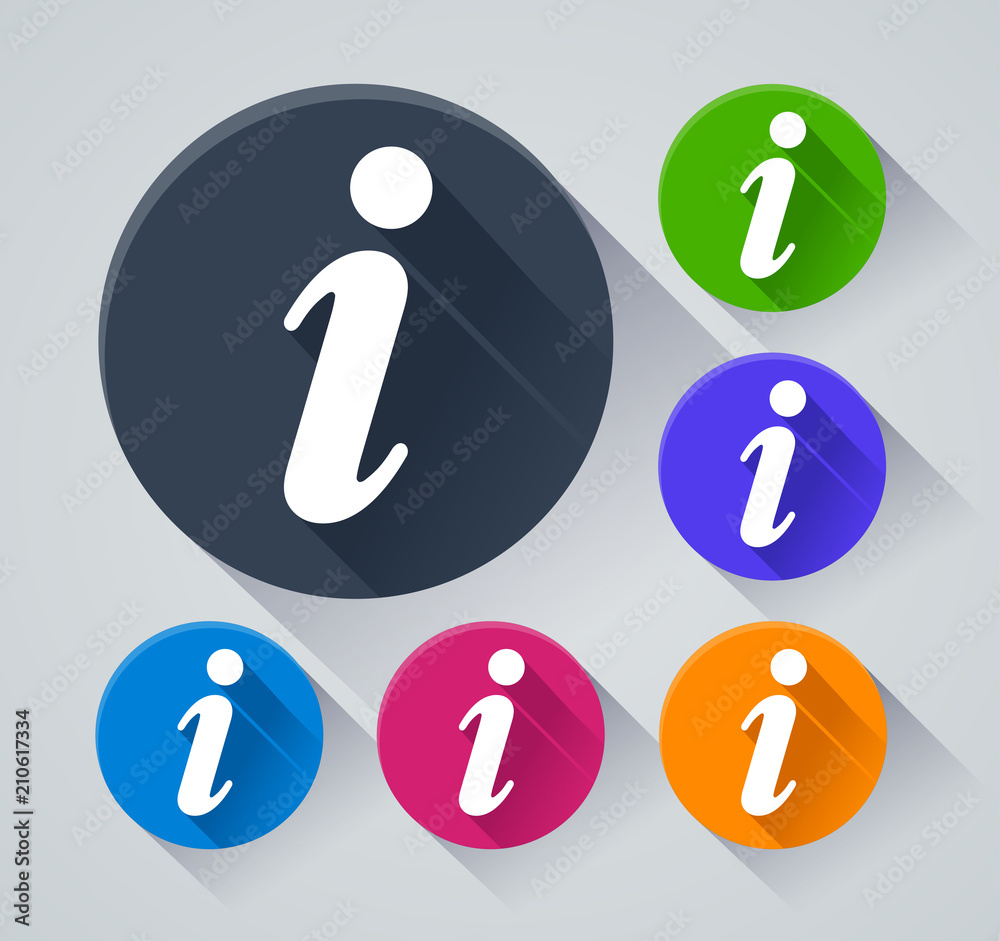 information circle icons with shadow information circle icons with shadow