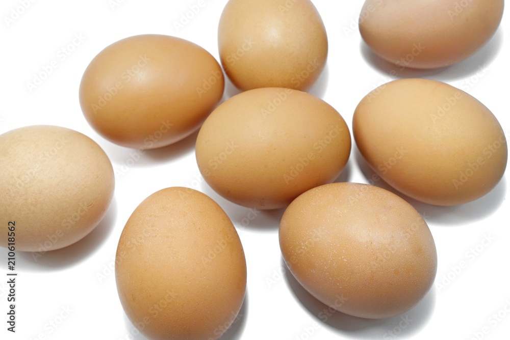 Top view of egg isolated on white background. Copy space, eight Top view of egg isolated on white background. Copy space, eight