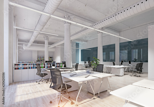 modern loft office interior.