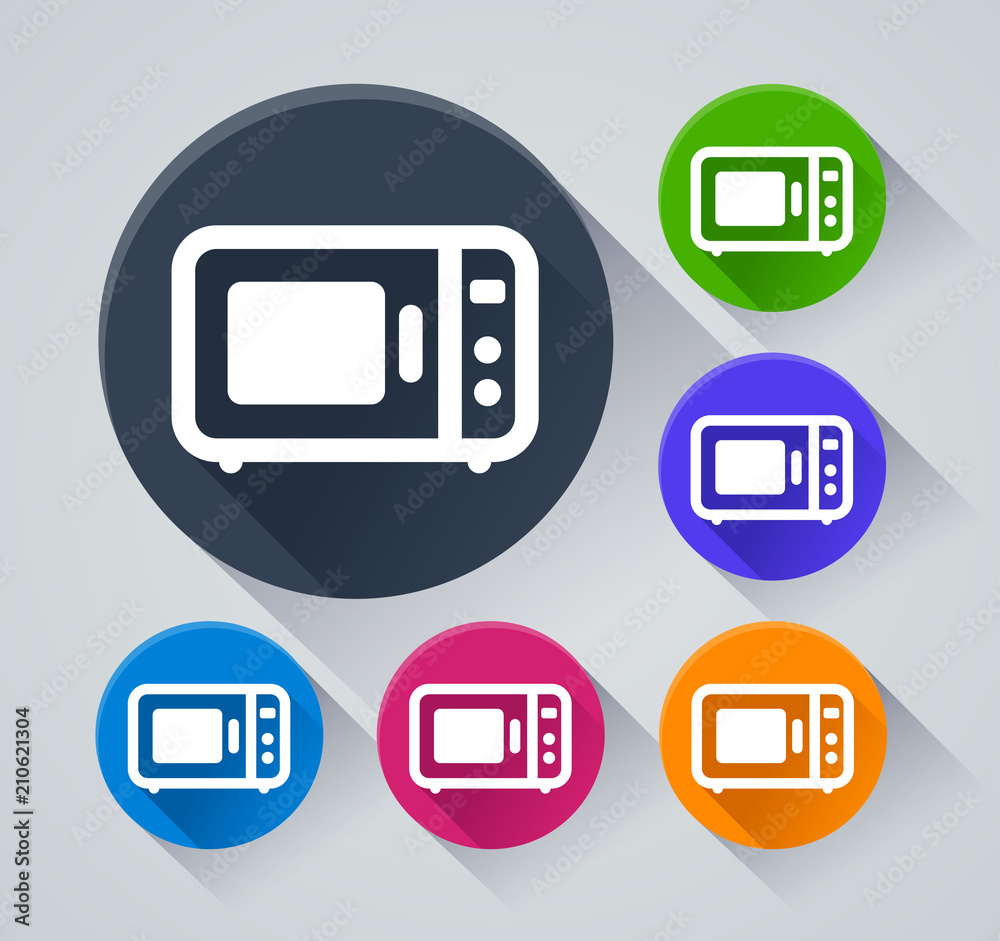 oven circle icons with shadow oven circle icons with shadow