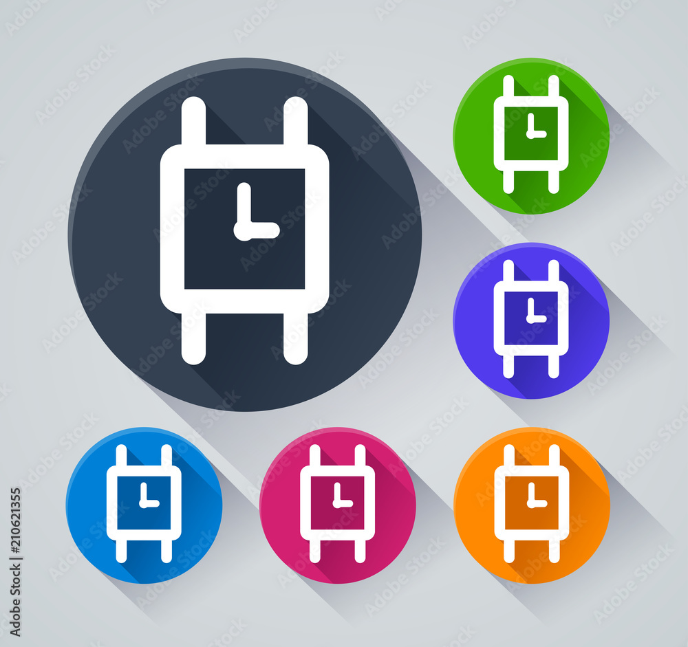 watch circle icons with shadow watch circle icons with shadow