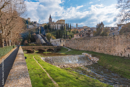 Spoleto (Italy) - The charming medieval village in Umbria region with the famous Duomo church, old castle and the ancient bridge named 'Ponte delle Torri' photo