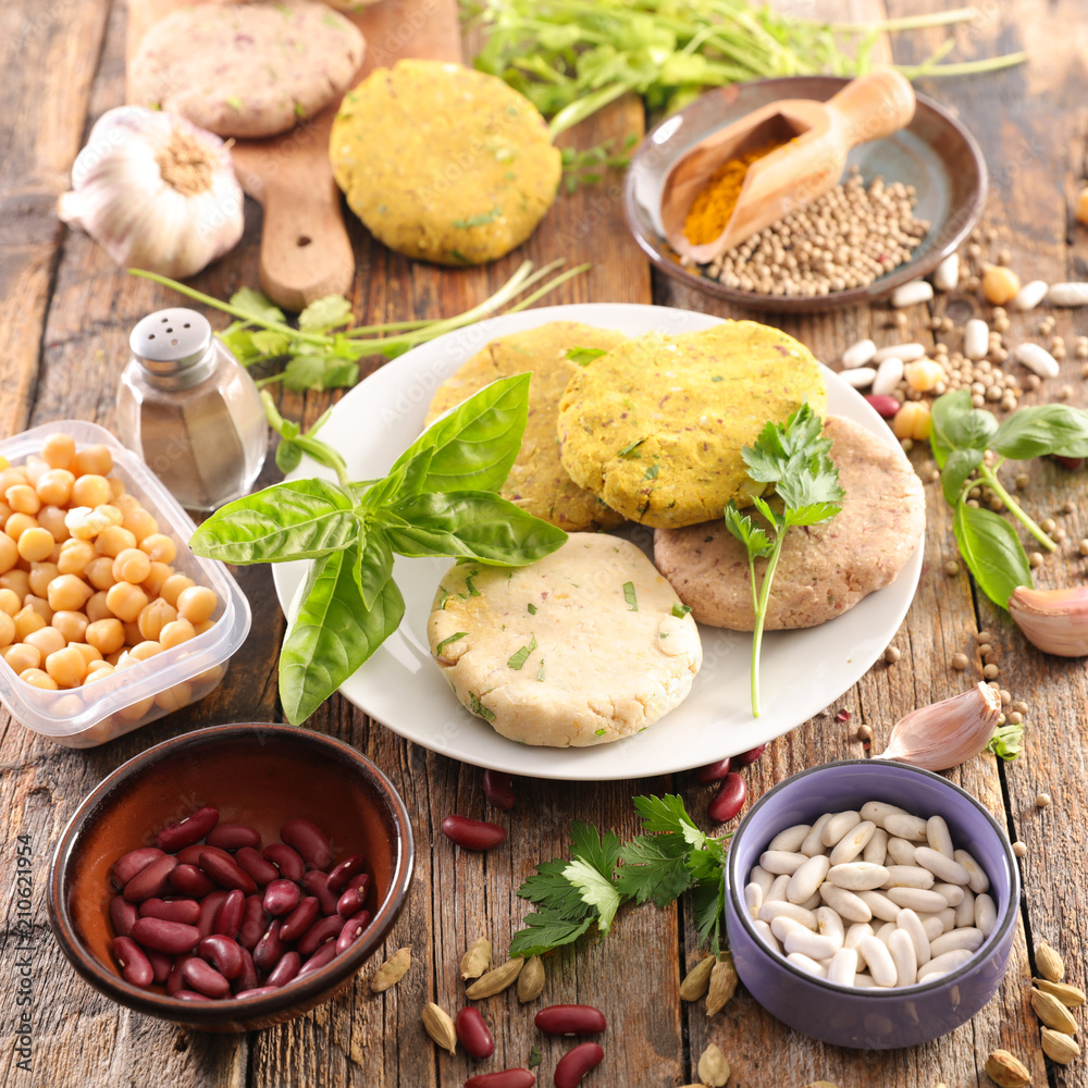 preparation of vegan burger preparation of vegan burger