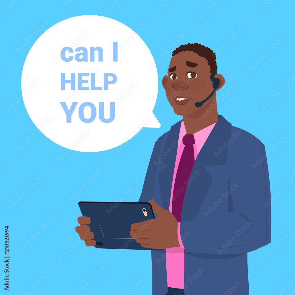 support center headset agent african man client online operator, customer and technical service icon, chat concept, flat design vector illustration support center headset agent african man client online operator, customer and technical service icon, chat concept, flat design vector illustration