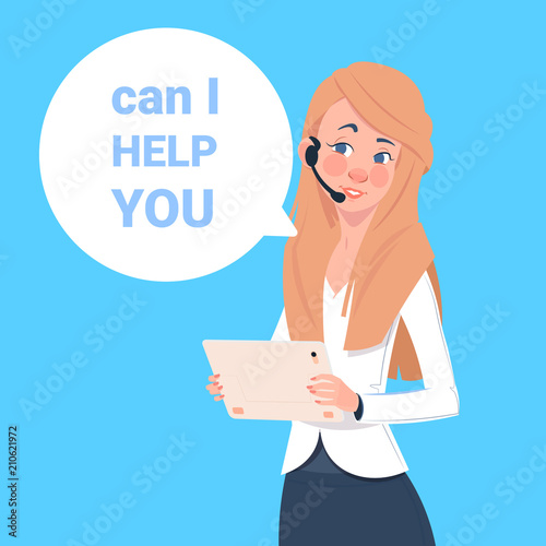 support center headset agent woman client online operator, customer and technical service icon, chat concept, flat design vector illustration
