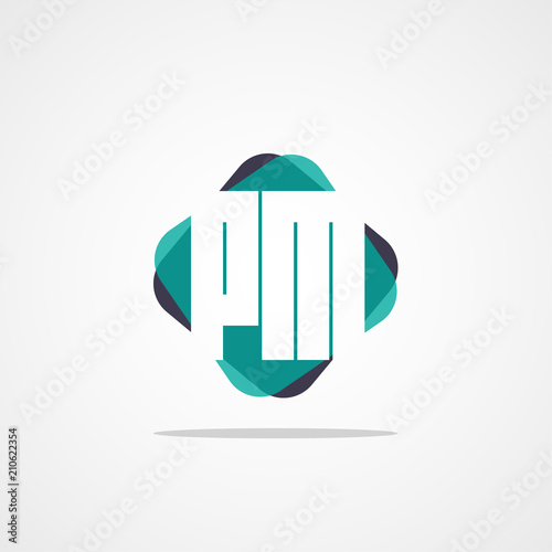 Initial Letter PM Logo Template Design