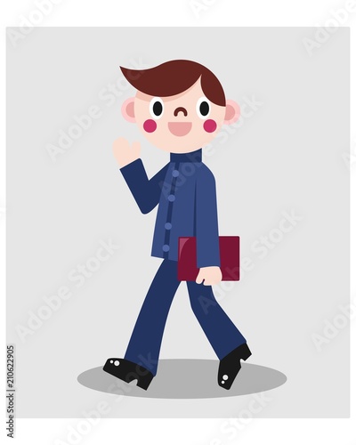 cute little kids schoolboy cartoon character