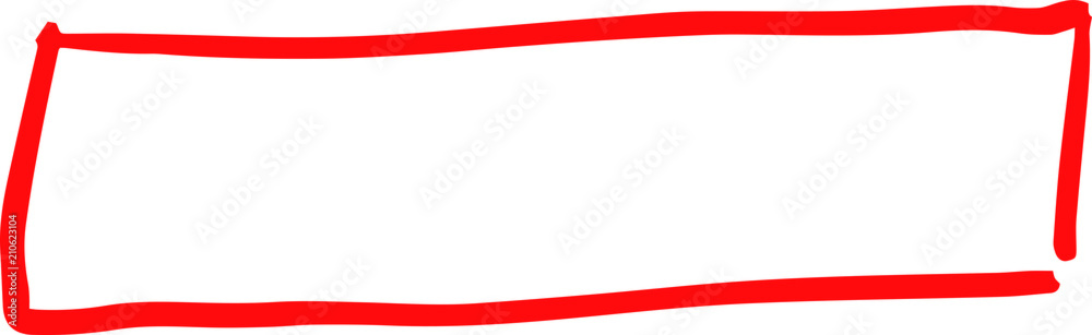 Red Hand-drawn rectangular frame Red Hand-drawn rectangular frame