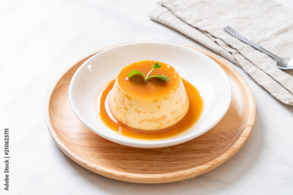 homemade caramel custard pudding