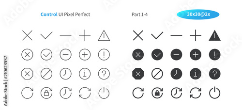 Control UI Pixel Perfect Well-crafted Vector Thin Line And Solid Icons 30 2x Grid for Web Graphics and Apps. Simple Minimal Pictogram Part 1-4 photo