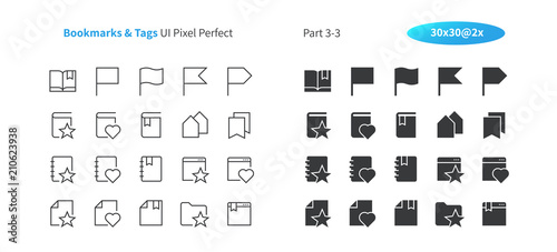Bookmarks & Tags UI Pixel Perfect Well-crafted Vector Thin Line And Solid Icons 30 2x Grid for Web Graphics and Apps. Simple Minimal Pictogram Part 3-3