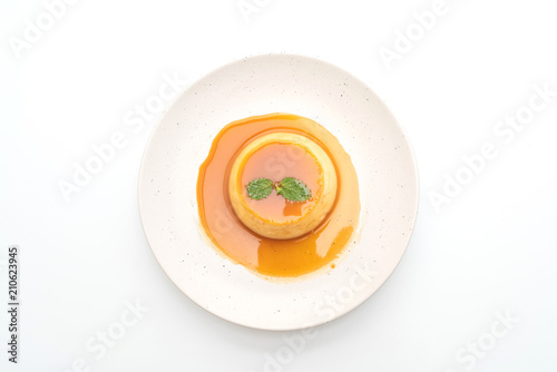 homemade caramel custard pudding