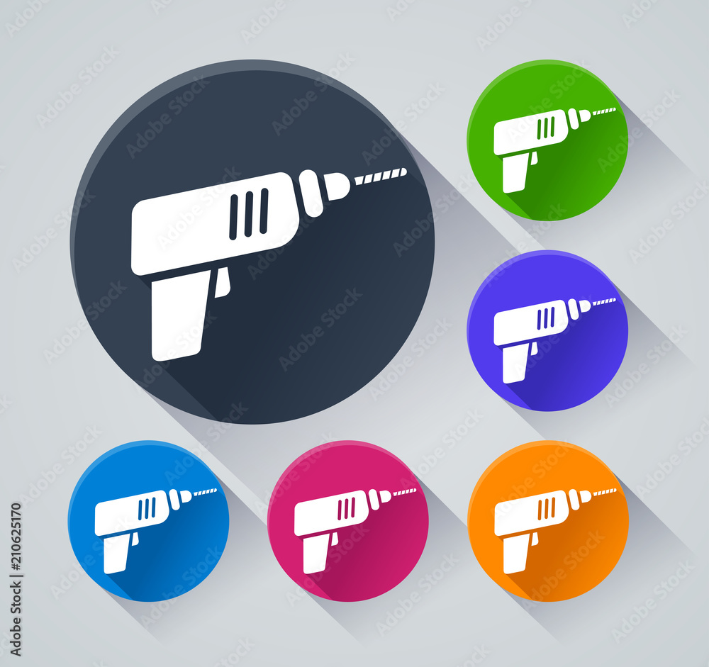 drill circle icons with shadow drill circle icons with shadow