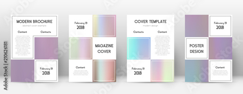 Flyer layout. Business beautiful template for Brochure, Annual Report, Magazine, Poster, Corporate Presentation, Portfolio, Flyer. Alive pastel hologram cover page.