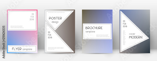 Flyer layout. Stylish symmetrical template for Brochure, Annual Report, Magazine, Poster, Corporate Presentation, Portfolio, Flyer. Authentic color transition cover page.