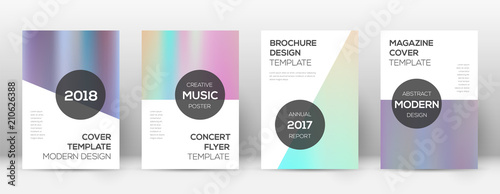 Flyer layout. Modern bizarre template for Brochure, Annual Report, Magazine, Poster, Corporate Presentation, Portfolio, Flyer. Authentic pastel hologram cover page.