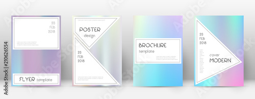 Flyer layout. Stylish sublime template for Brochure, Annual Report, Magazine, Poster, Corporate Presentation, Portfolio, Flyer. Awesome pastel hologram cover page.