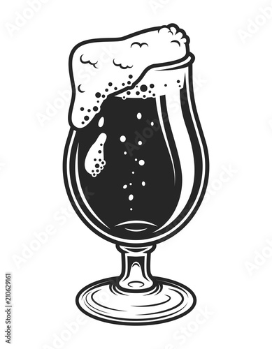 Vintage monochrome beer glass concept