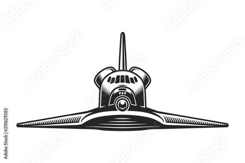 Vintage space shuttle front view concept