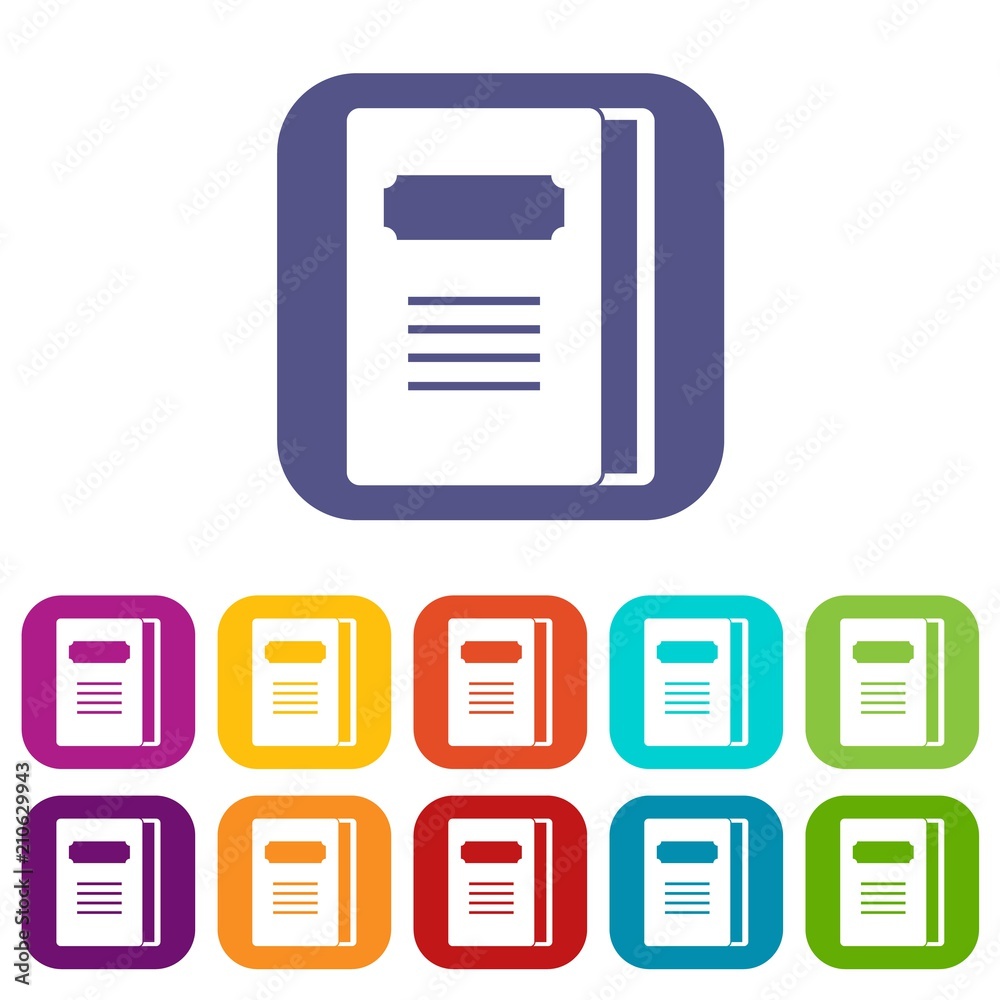 Tutorial icons set vector illustration in flat style in colors red, blue, green, and other Tutorial icons set vector illustration in flat style in colors red, blue, green, and other