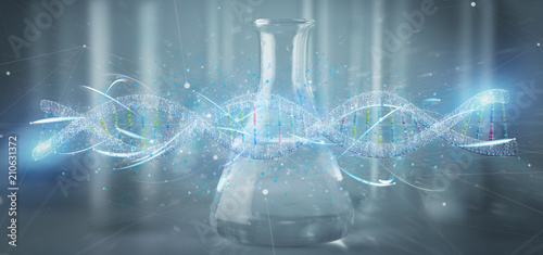 3d render DNA isolated on a medical background