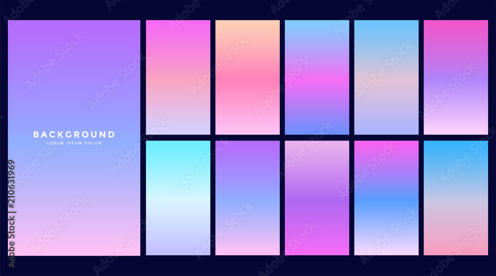 Fototapeta premium set of hologram gradients design