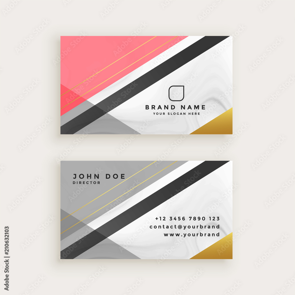 Fototapeta premium elegant business card with marble texture template