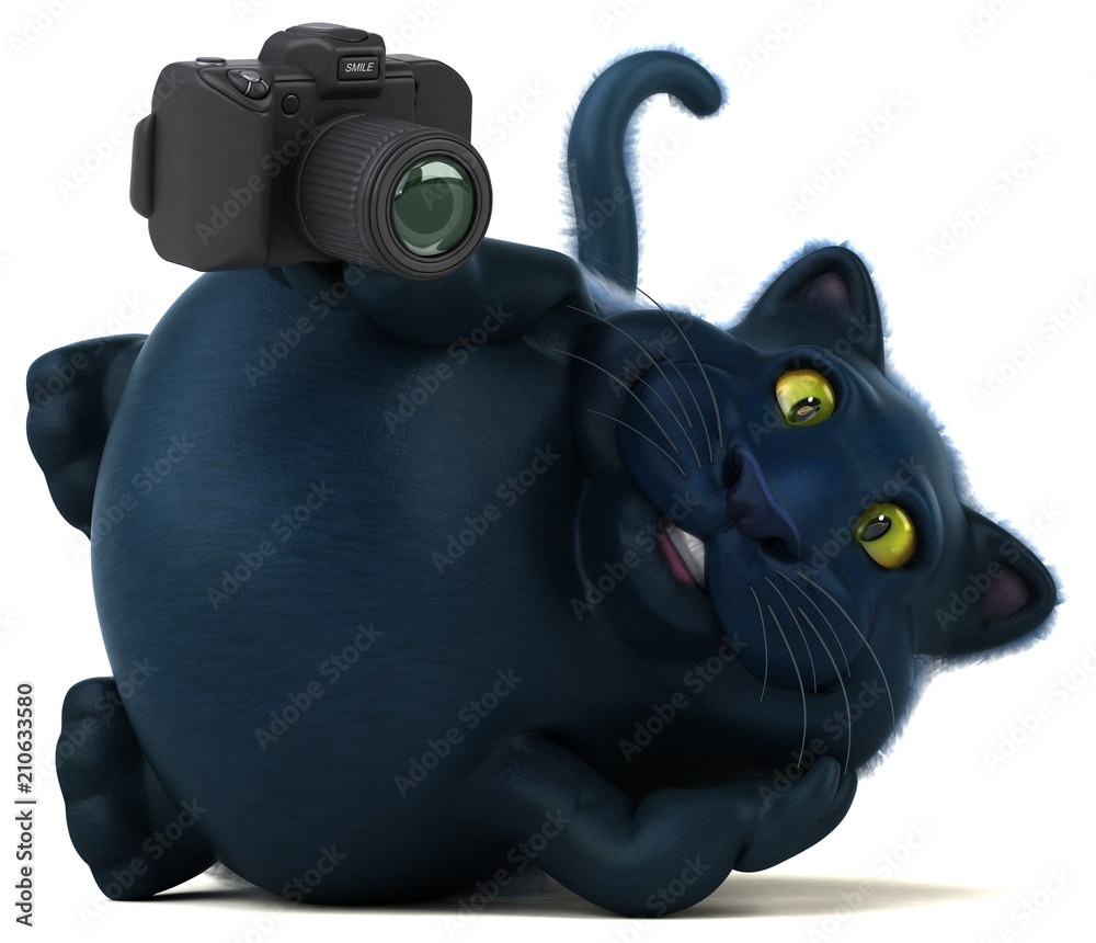 Fun cat - 3D Illustration Fun cat - 3D Illustration
